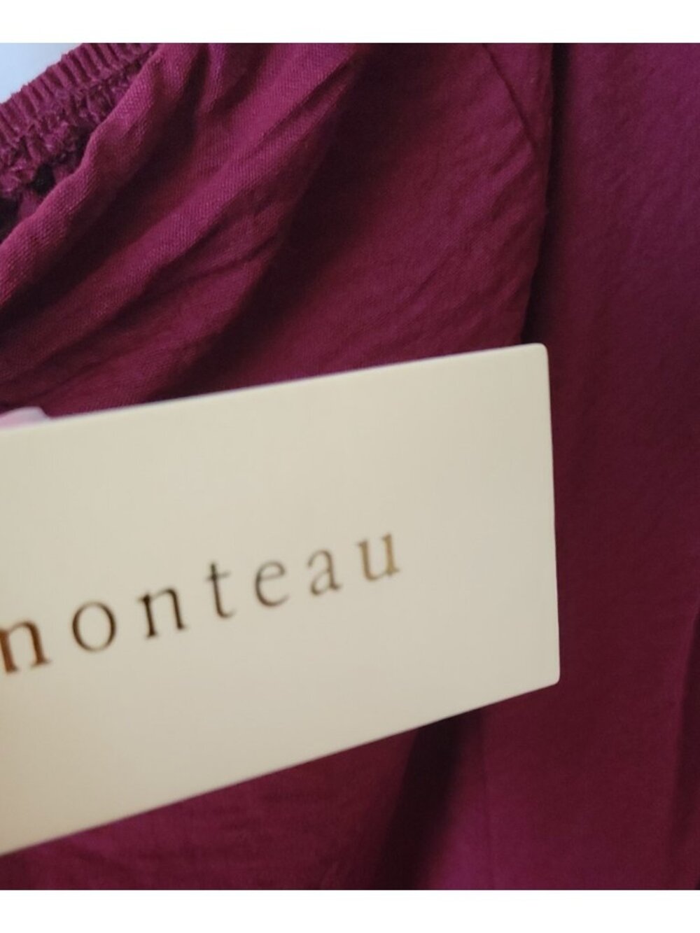NEW Monteau Los Angeles Strapless Tube Jumpsuit Med. crepe bandeau burgundy chic - Picture 15 of 15